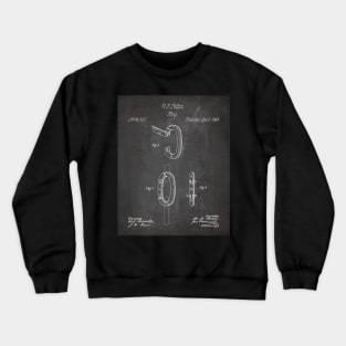 Carabiner Ring Patent - Rock Climber Mountain Climbing Art - Black Chalkboard Crewneck Sweatshirt